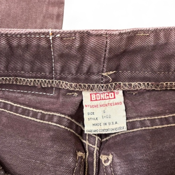 VTG 90s Bongo Jeans Size 5 Brown Denim High Waist Tapered Leg USA Made - Picture 7 of 8
